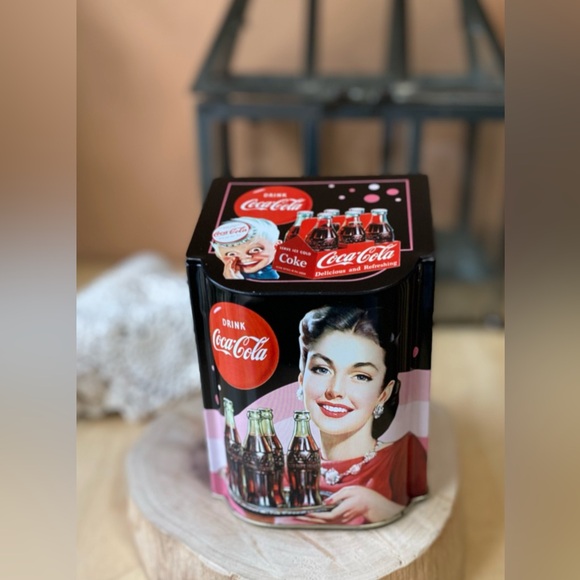 Coca Cola Other - Coca-Cola Retro Vintage slant top Black and Red Hostess Girl Tin Box